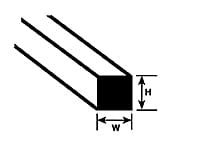 PLASTRUCT 90740 - Solid styrene square rod 1.0 mm x 1.0 mm x 250 mm