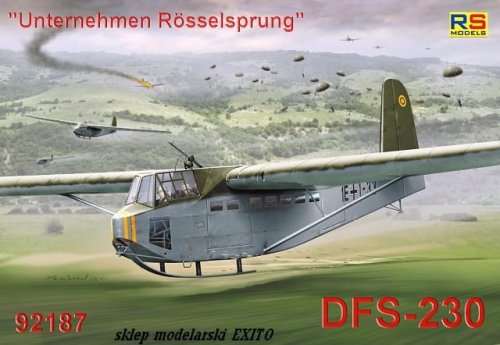 Go to product RS MODELS 92187 - 1:72 DFS 230 Unternehmen Rosselsprung