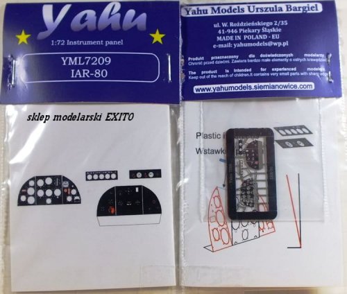 Go to product YAHU YML7209 - 1:72  I.A.R.80 (early) - Instrument Panel