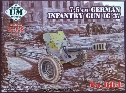 Go to product UNIMODELS UM-MT 664 - 1:72 7,5cm German Infantry gun IG 37