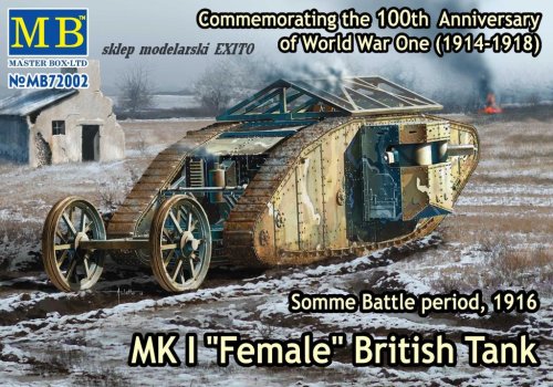 Go to product MASTER BOX 72002 - 1:72 MK I  Female - British Tank - Somme Battle period, 1916