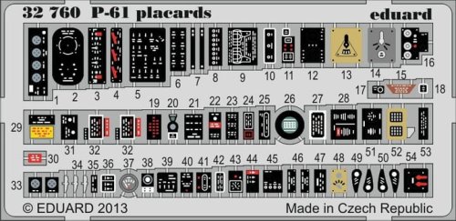 Go to product EDUARD 32760 - 1:32 P-61 placards