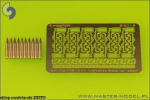 MASTER SM-350-072 - 1:350 American aircraft torpedo Mark 13 22.4in with early type trolleys