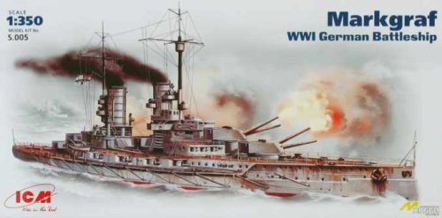 Go to product ICM S.005 - 1:350 Markgraf, WWI German Battleship