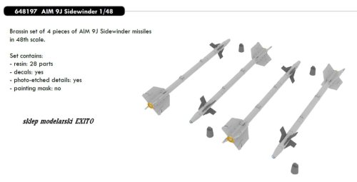 Go to product EDUARD 648197 - 1:48 AIM 9J Sidewinder