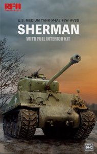 RYE FIELD MODEL 5042 - 1:35 US Medium Tank M4A3 76W HVSS Sherman w/ Full Interior