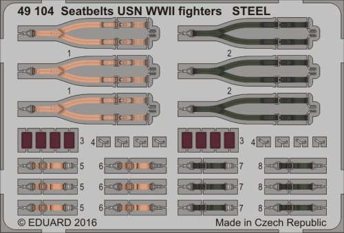Go to product EDUARD 49104 - 1:48 Seatbelts USN WWII fighters - Steel
