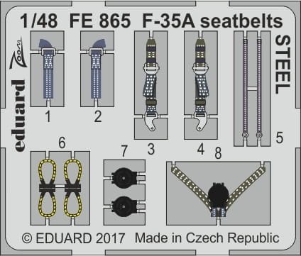 Go to product EDUARD FE865 - 1:48 F-35A seatbelts - Steel
