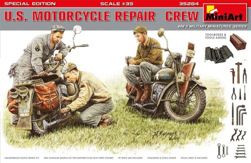 Go to product MINIART 35284 - 1:35 US Motorcycle Repair Crew Special Edition