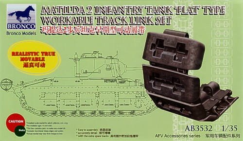 Go to product BRONCO AB 3532 - 1:35 Matilda 2 Flat Type Workable Track Link Set