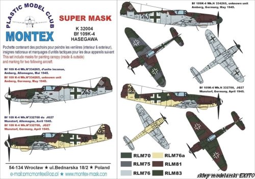Go to product MONTEX K32004 - 1:32 Bf-109 K-4