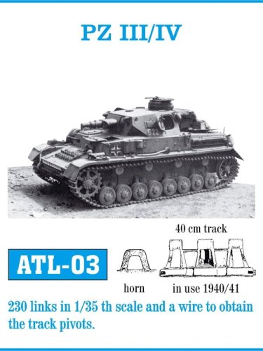 Go to product Friulmodel ATL-003 - 1:35 Pz.Kpfw.III / IV 1940-1941 metal tracks