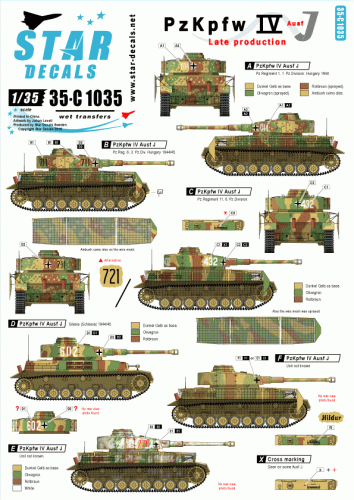 Go to product STAR DECALS 35-C1035 - 1:35 PzKpfw IV Ausf J. Late production.