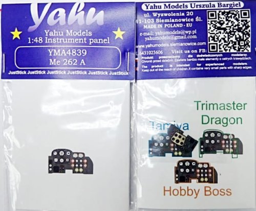 Go to product YAHU YMA4839 - 1:48 Messerschmitt Me-262A - Instrument Panel
