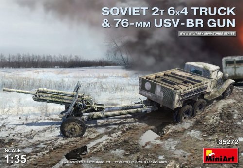 Go to product MINIART 35272 - 1:35 Soviet 2t 6x4 truck w/ 76mm USV-BR gun