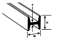 PLASTRUCT 90543 - I-Beam 3,2 mm x 3,2 mm x 375 mm
