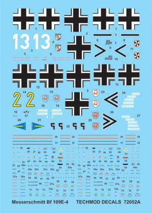 Go to product TECHMOD 72052 - 1:72 Messerschmitt Bf-109E-4 w/masks