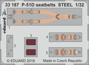 EDUARD 33187 - 1:32 P-51D seatbelts - Steel