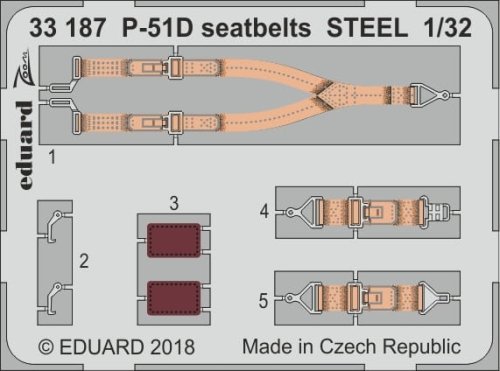 Go to product EDUARD 33187 - 1:32 P-51D seatbelts - Steel