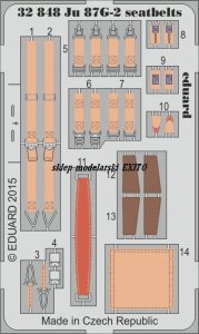 EDUARD 32848 - 1:32 Ju 87G-2 seatbelts
