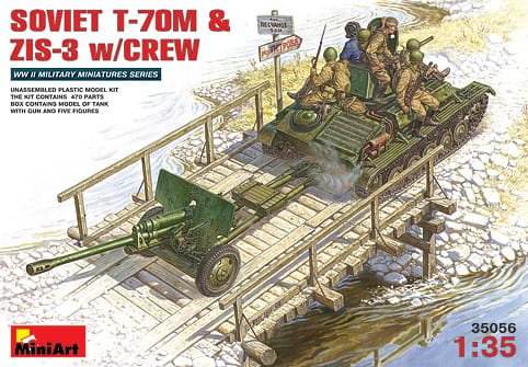 Go to product MINIART 35056 - 1:35 Soviet T-70M & ZIS-3 w/ Crew
