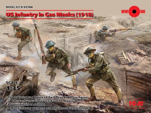 Go to product ICM 35704 - 1:35 US Infantry in Gas Masks (1918)