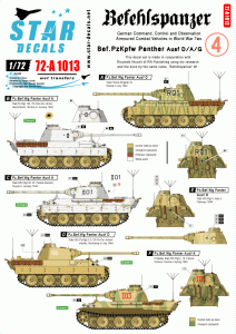 STAR DECALS 72-A1013 - 1:72 Befehlspanzer # 4. Bef.Pz. Panther Ausf D/A/G.