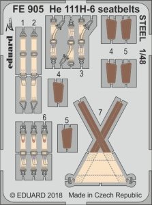 EDUARD FE905 - 1:48 He 111H-6 seatbelts - Steel