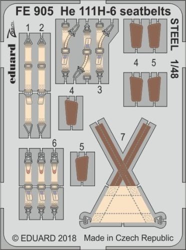 Go to product EDUARD FE905 - 1:48 He 111H-6 seatbelts - Steel