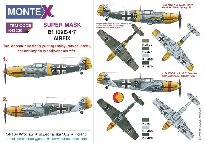 Go to product MONTEX K48230 - 1:48 Messerschmitt Bf 109E-4