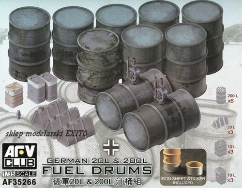 Go to product AFV CLUB 35266 - 1:35 German 20L & 200L Fuel Drums