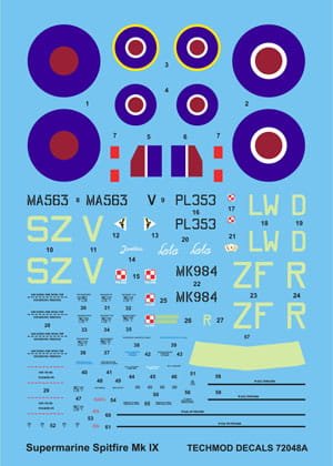 Go to product TECHMOD 72048 - 1:72 Supermarine Spitfire Mk.IX w/mask