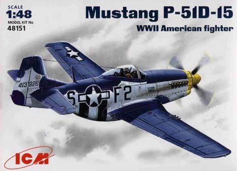 Go to product ICM 48151 - 1:48 Mustang P-51 D-15 WWII US Air Forces fighter