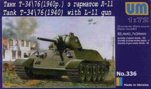 UNIMODELS 336 - 1:72 Medium Tamk T-34/76 ( model 1940 ) w/ L-11 gun