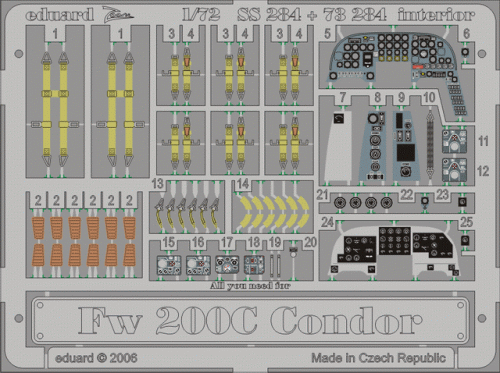 Go to product Eduard 73284 - 1:72 Fw 200C Condor interior