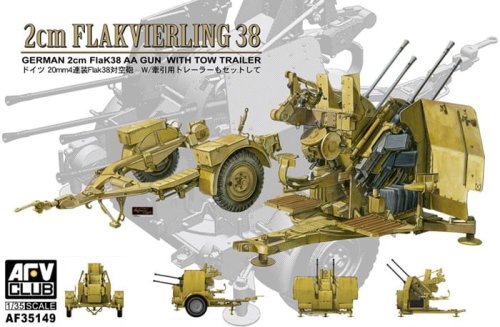 Go to product AFV CLUB 35149 - 1:35 2cm Flakvierling 38 - FlaK 38 AA Gun with Tow Trailer