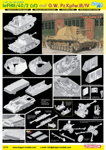 Go to product DRAGON / CYBER HOBBY 6710 - 1:35 le.FH18/40/2 (sf) auf GW Pz.Kpfw. III / IV