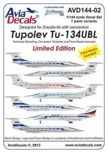 AUTHENTIC DECALS AVD 14402 - 1:144 Tu-134UBL