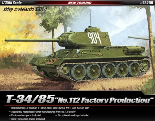 Go to product ACADEMY 13290 - 1:35 T-34/85 No.112 Factory Production