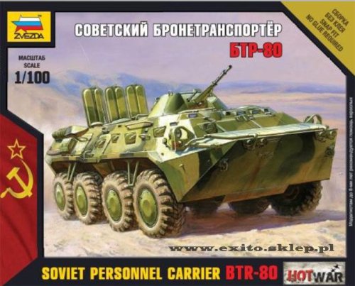 Go to product ZVEZDA 7401 - 1:100 BTR-80 Soviet Personnel Carrier - Hot War Series