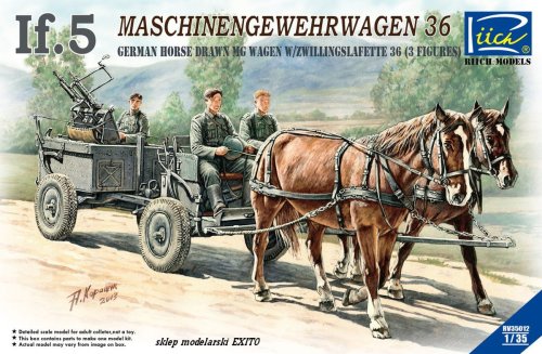 Go to product RIICH MODELS 35012 - 1:35 German If.5 Maschinengewehrwagen 36 horse drawn