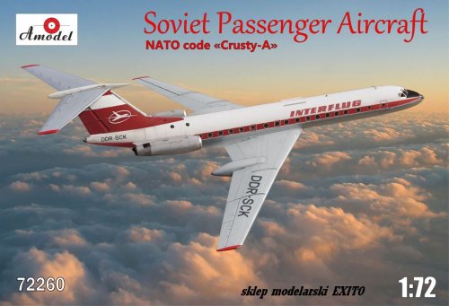 Go to product AMODEL 72260 - 1:72  Tupolev Tu-134 Interflug - Soviet Passenger Aircraft