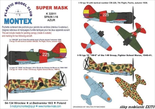 Go to product MONTEX K32011 - 1:32 Polikarpow I-16 Spain