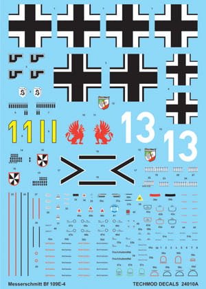 Go to product TECHMOD 24010 - 1:24 Messerschmitt Bf-109E-4 w/masks