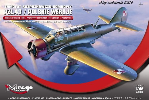 Go to product MIRAGE 481313 - 1:48 PZL.43 Polish version 1939 and prototype