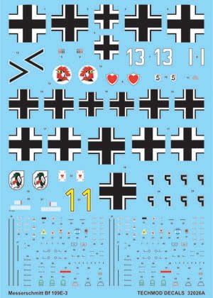Go to product TECHMOD 32026 - 1:32 Messerschmitt Bf-109 E-3 w/masks