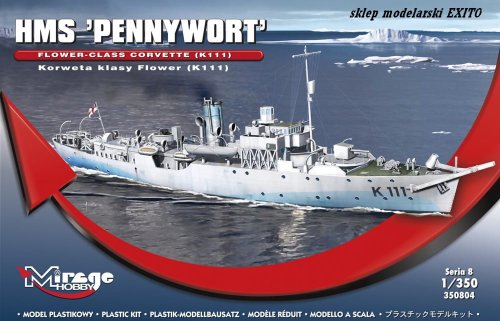 Go to product MIRAGE 350804 - 1:350 HMS Pennywort - Korweta klasy Flower (K-111)