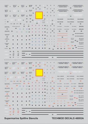 Go to product TECHMOD 48093 - 1:48 Supermarine Spitfire Mk.I-XVI Stencils