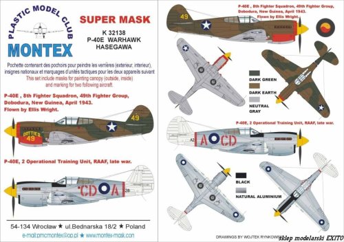 Go to product MONTEX K32138 - 1:32 P-40 E USAAF & Australia