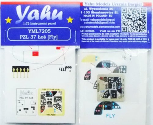 Go to product YAHU YML7205 - 1:72 PZL 37 Łoś - Instrument Panel